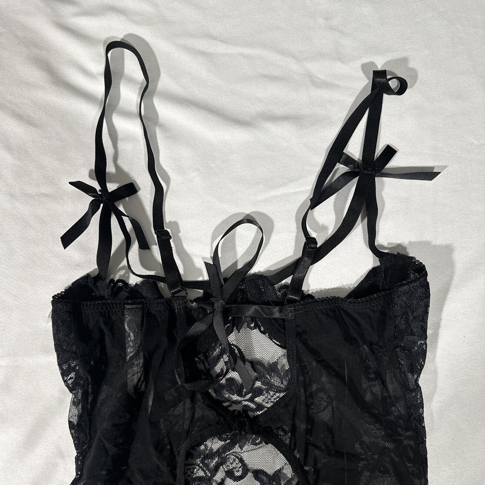NEW$42 Oh La La Cheri [ OS ] Zara Underwire Open Cup Open Gusset Lace Teddy 6387 - Picture 10 of 15